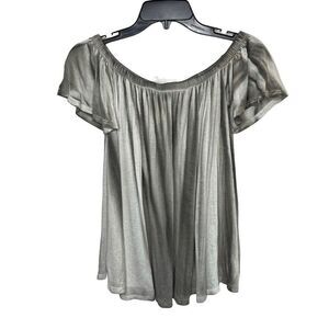FREE PEOPLE Swing Top Women Small Gray Off-Shoulder NEW Stretch
